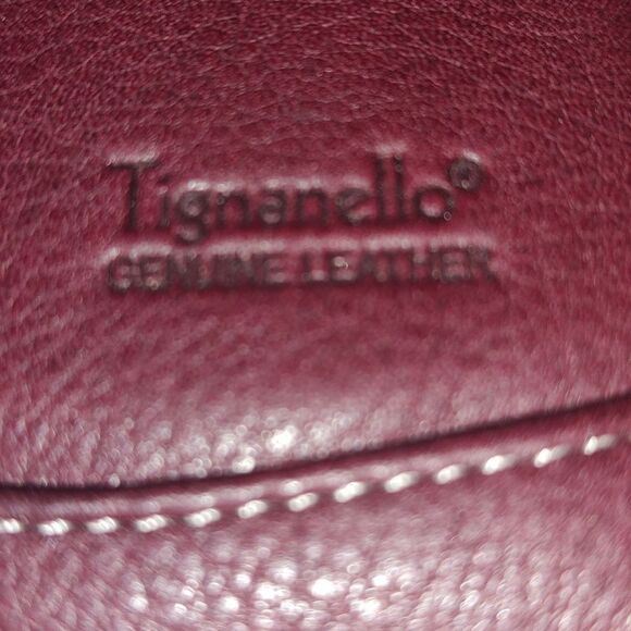 Tignanello leather deep reddish brown shoulder bag & matching wallet - Picture 12 of 13